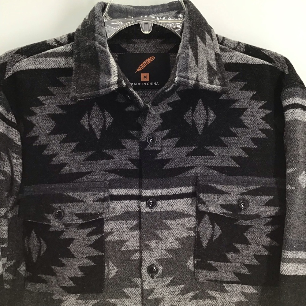 Native Western Aztec Button-Up Jacket Shacket Win… - image 7